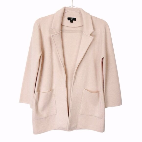 J Crew Sweater Knit Blazer Jacket Women’s Size XS Light Pink Open Front - Picture 1 of 9